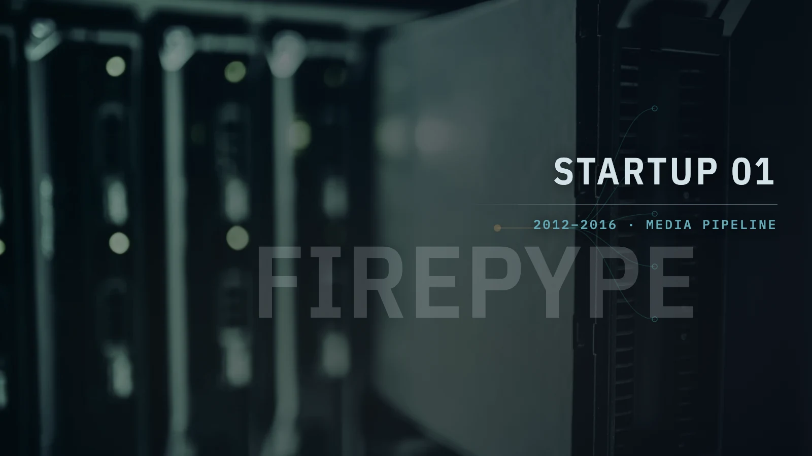 A drive pulled from a server rack, graded cold blue, with the word FIREPYPE set large across the lower frame.