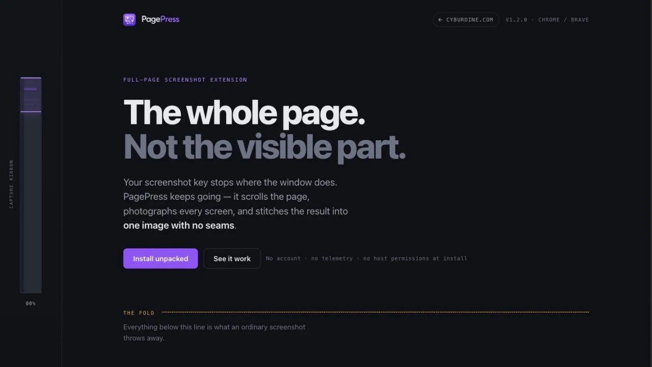 The PagePress website: the headline The whole page. Not the visible part.